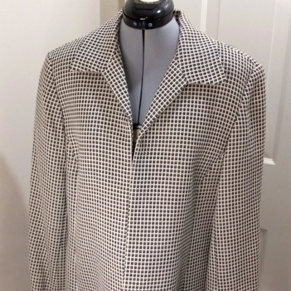 Gianni Checked Blazer Sz 12 Cotton/Wool